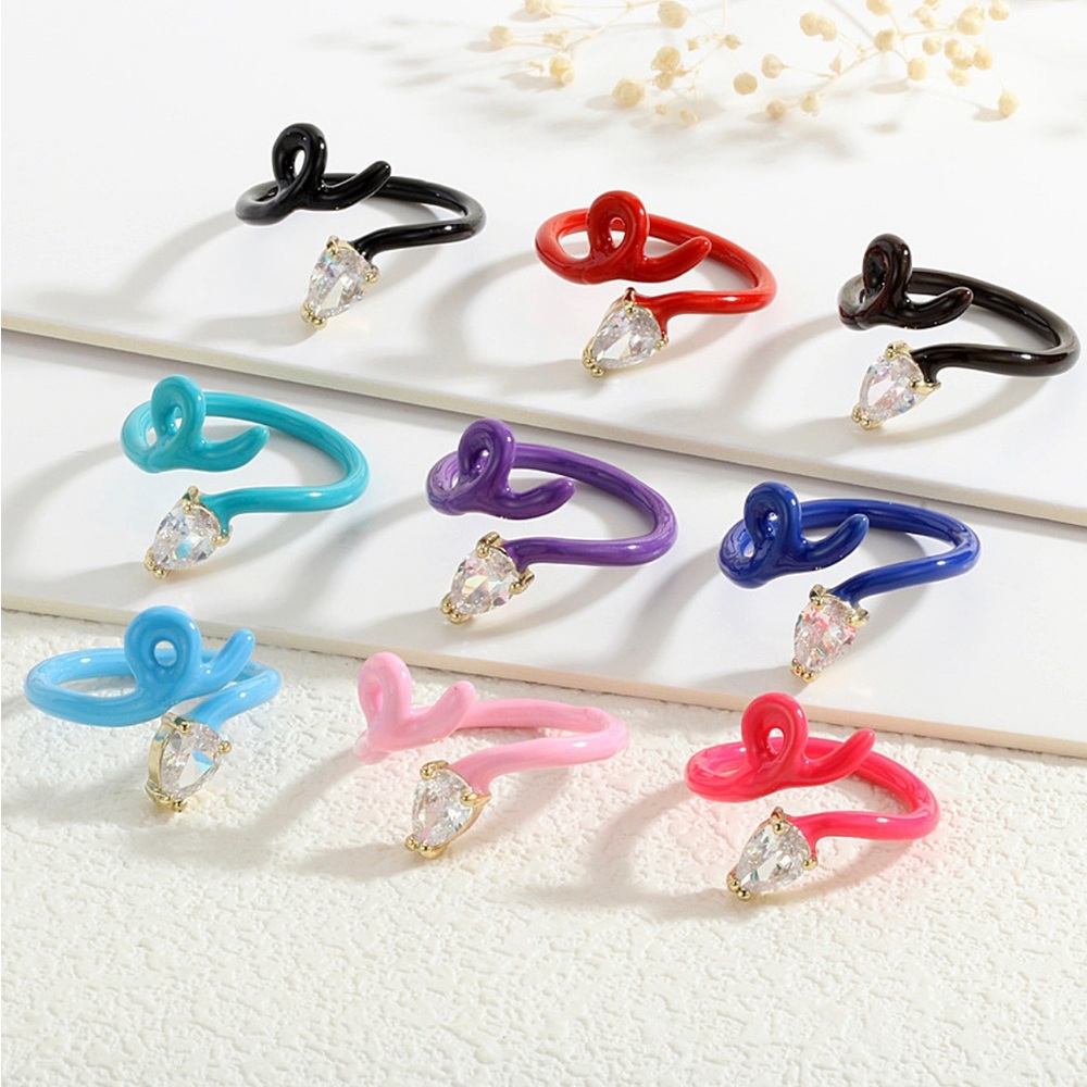 1pair BEA BONGIASCA Full Spectrum Rainbow Geometrical Drop Colors Line Rings